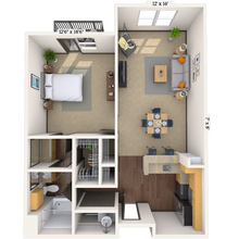 Traditional 1x1 548-932 SF 5310 floor plan